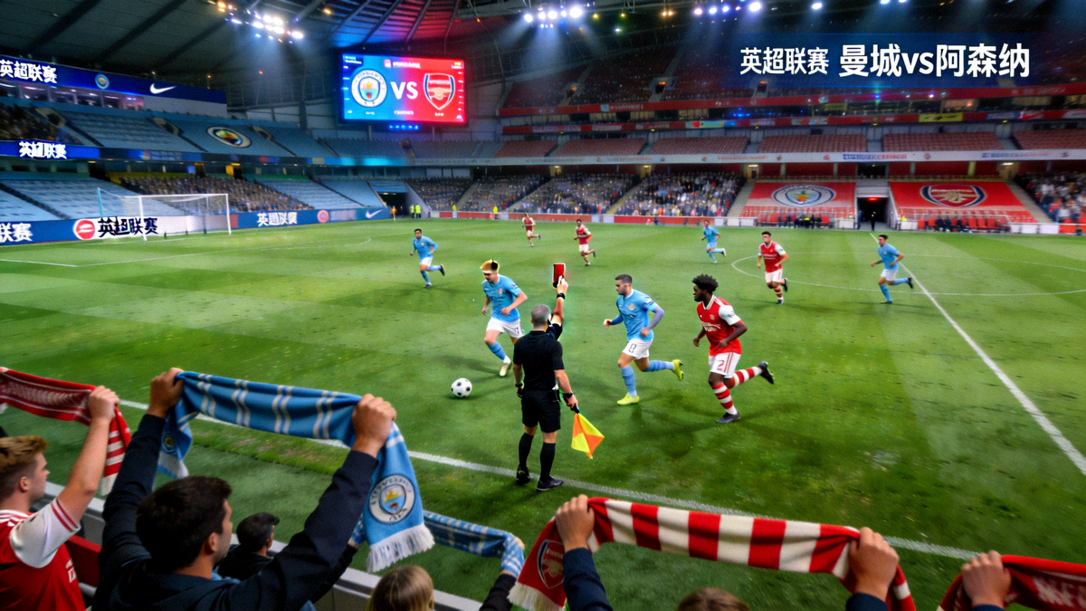 曼城对阵阿森纳英超焦点战高清直播画面